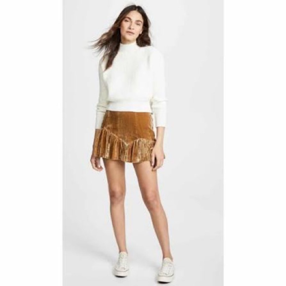 LOVE SHACK FANCY size 6 Eliza Velvet Mini Skirt LoveShackFancy